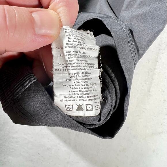 Cherokee Uniforms Henley Top Woman's Large Style # CKI803 Grey Zipper Pocket - Picture 10 of 11